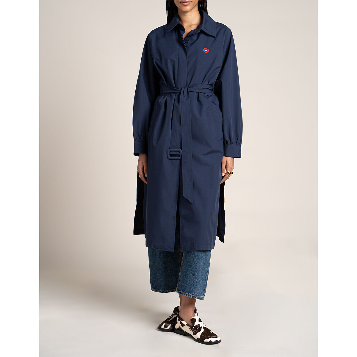 Belted Waterproof Trench Coat, Unisex, Madeleine