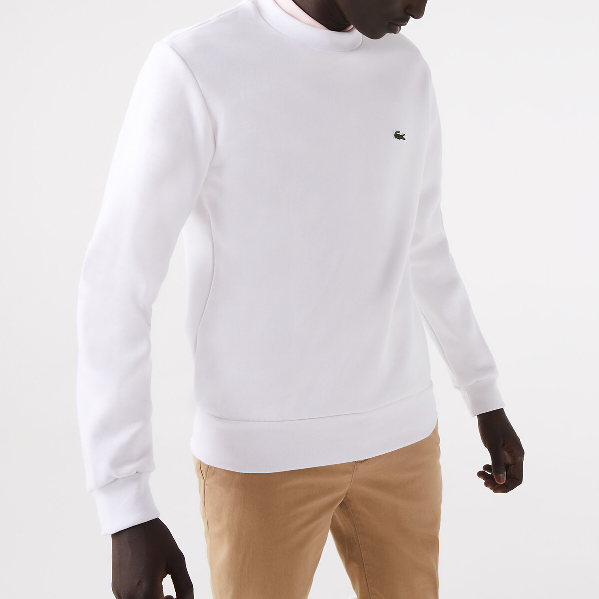 Cotton Blend Sweatshirt with Crew Neck