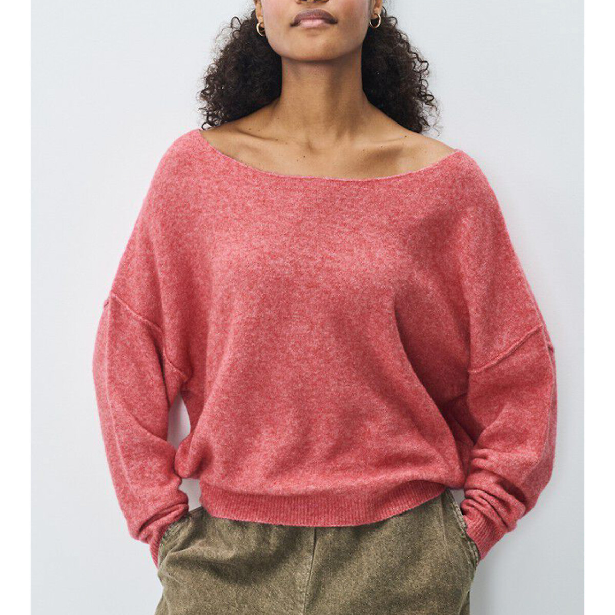Damsville Boat Neck Jumper in Chunky Knit