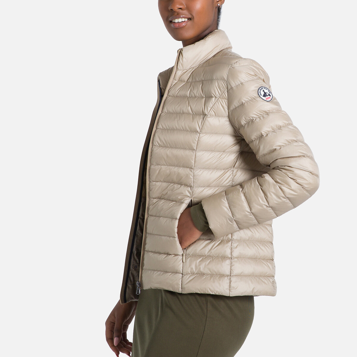 Cha Padded Jacket with High Neck and Zip Fastening
