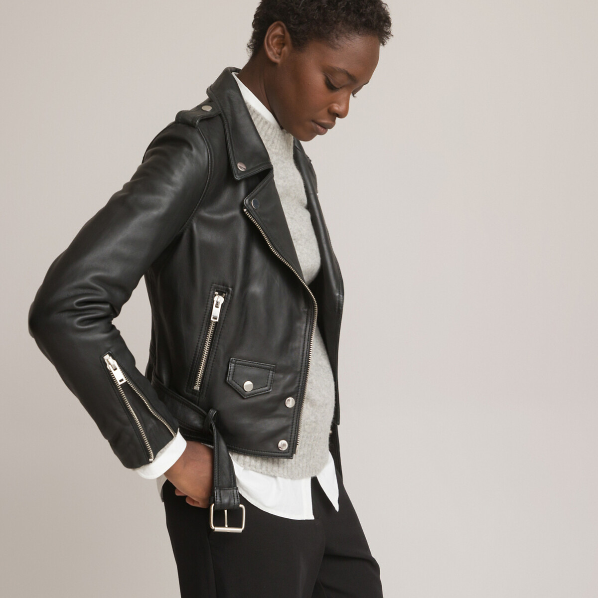 Signatures Thelma Biker Jacket in Leather