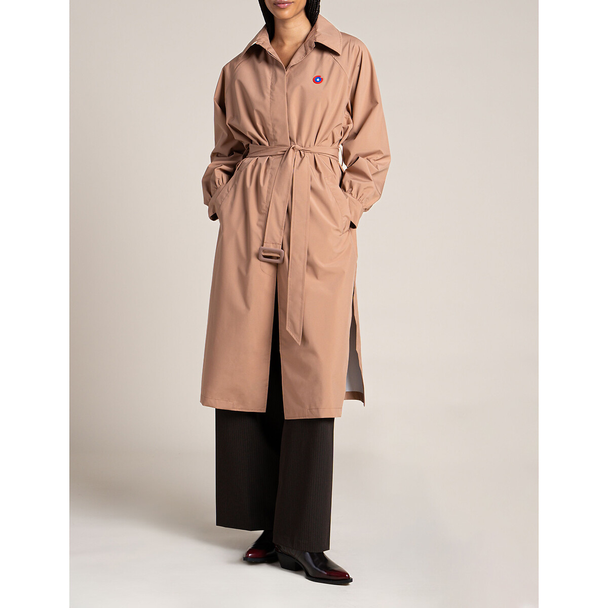 Belted Waterproof Trench Coat, Unisex, Madeleine