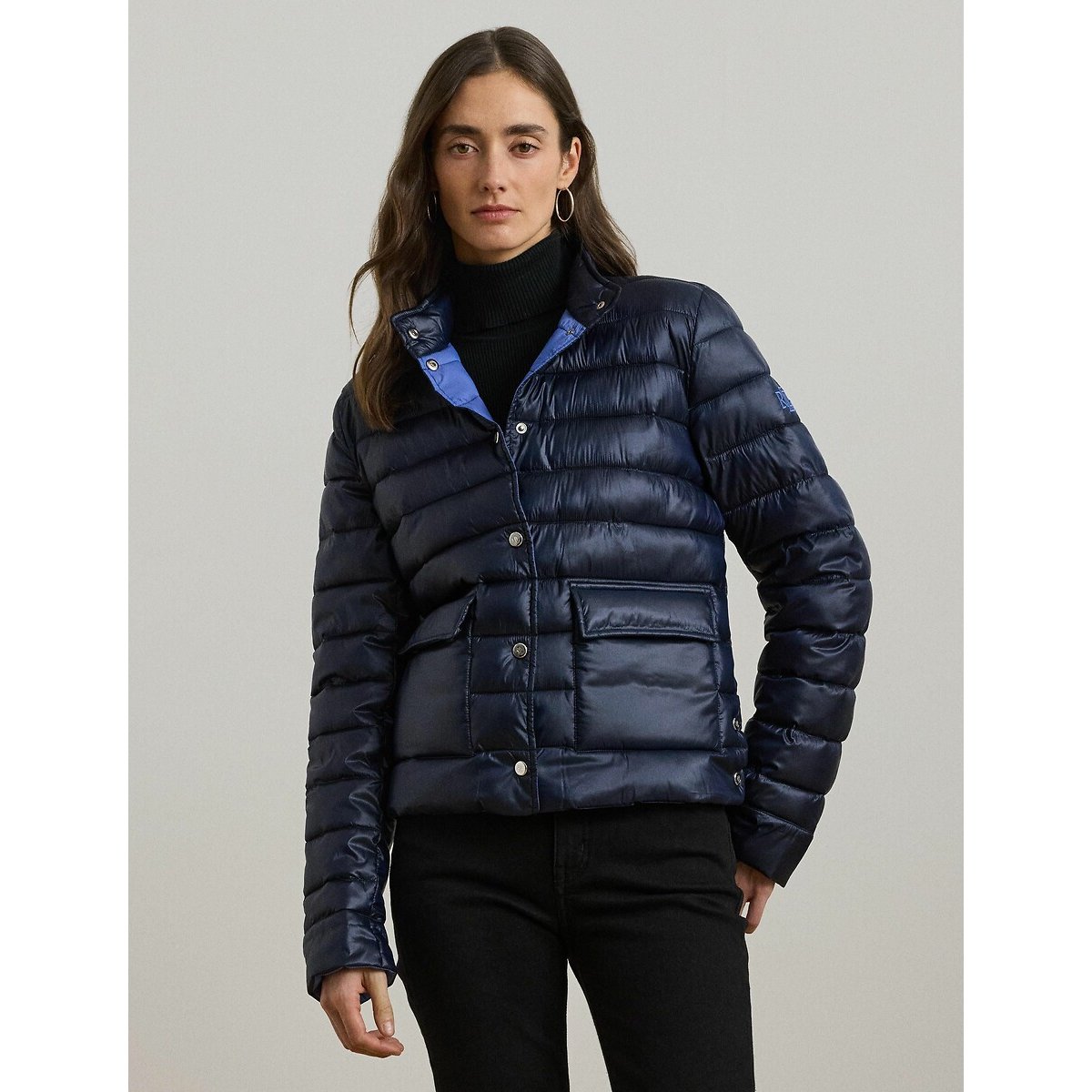 Short Padded Jacket with High Neck