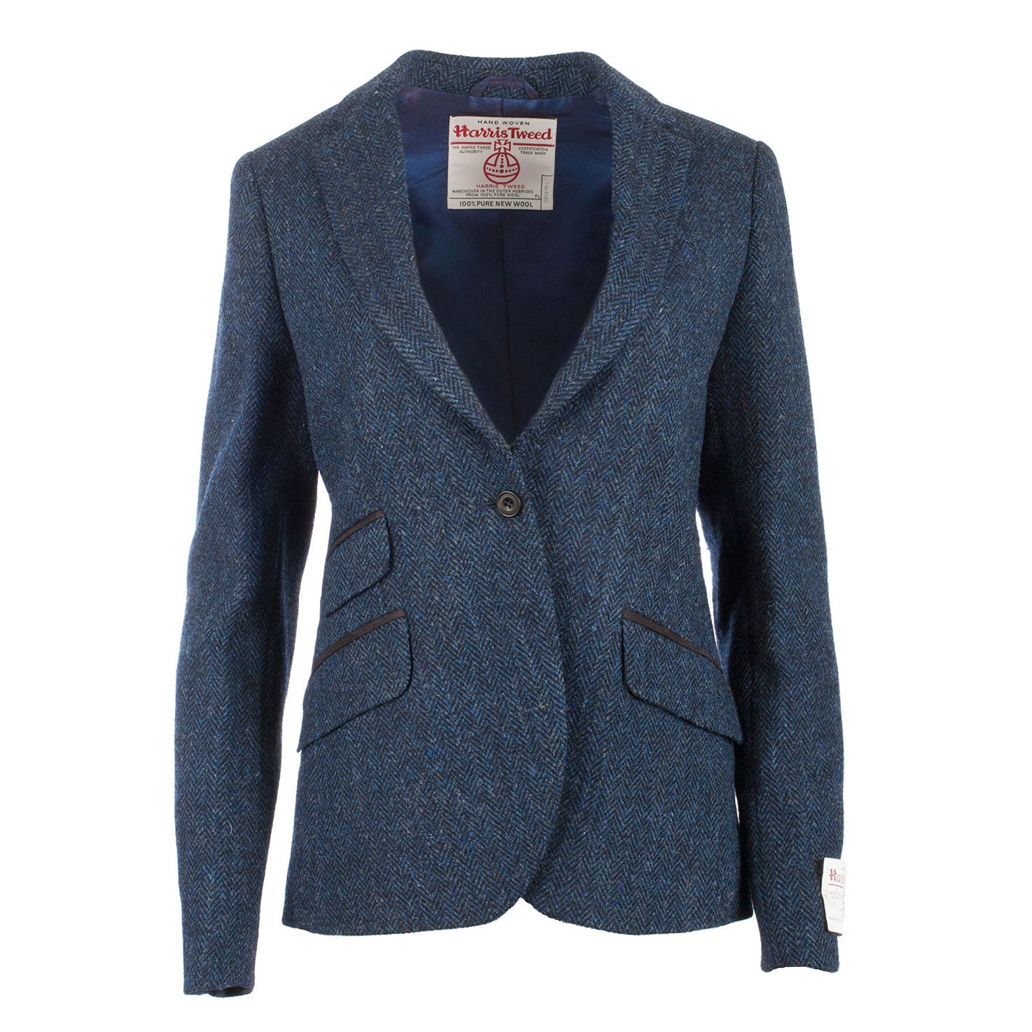 Women's Harris Tweed Iona Jacket Blue Herringbone Blue Herringbone / 14