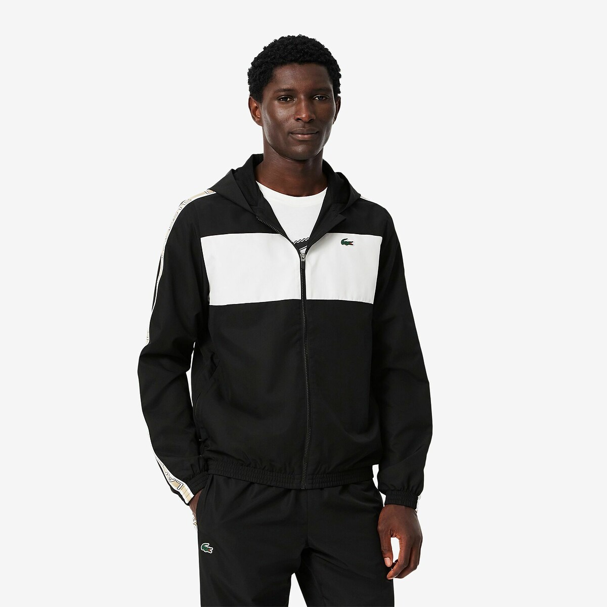 Sports Jacket with Lacoste Logo Stripe
