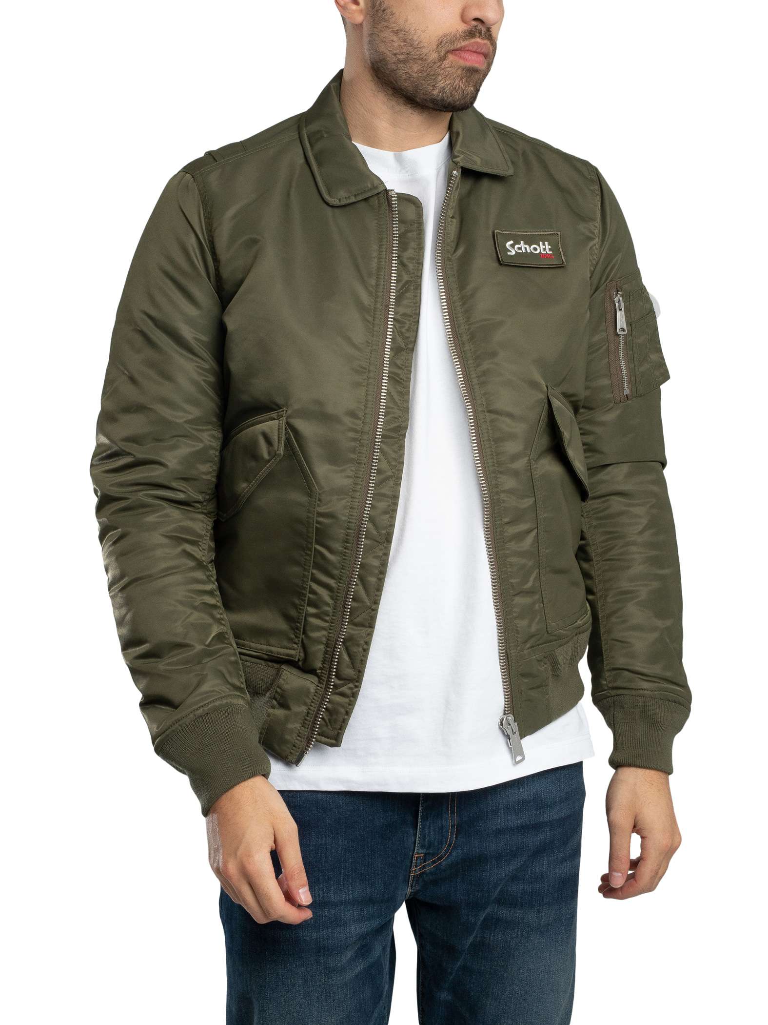 Removable Badge Bomber Jacket