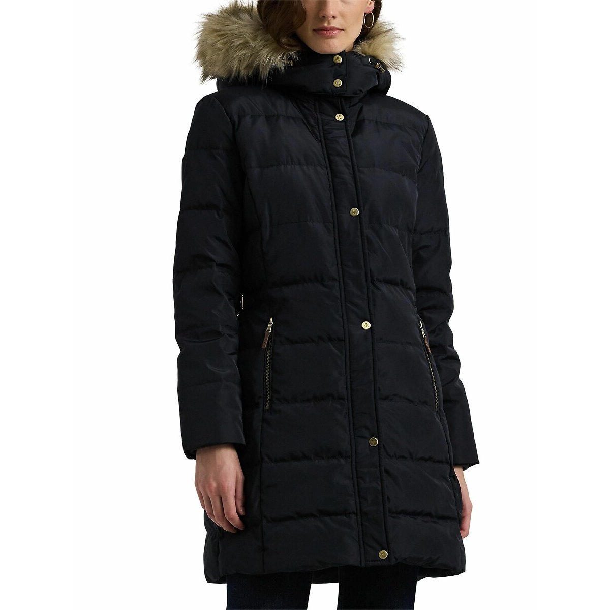 Mid-Length Padded Jacket with Hood