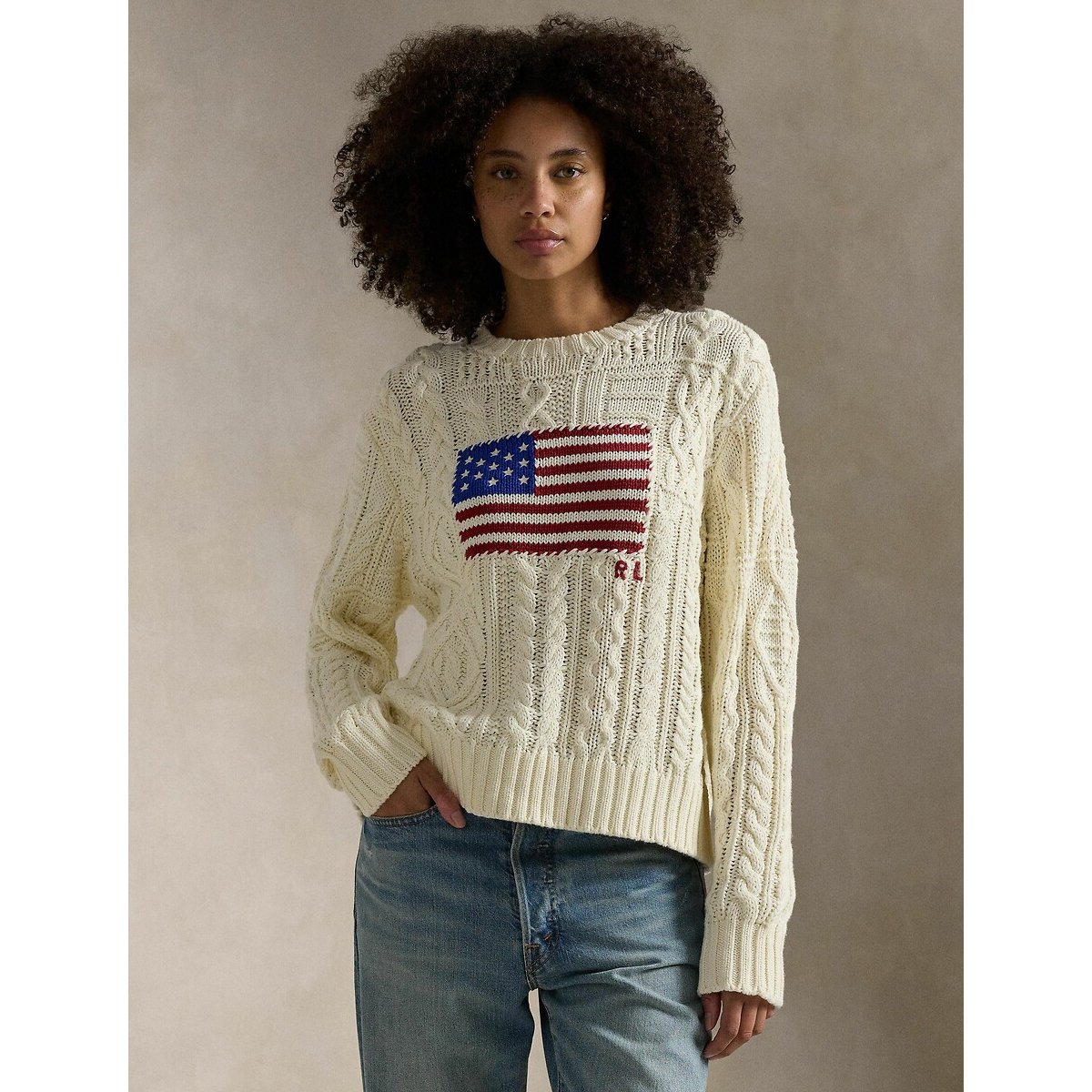 American Flag Jumper with Crew Neck