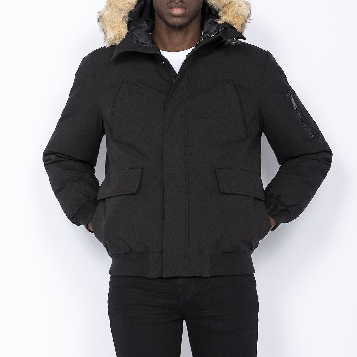 Keyburn Warm Bomber Jacket with Zip Fastening and Hood