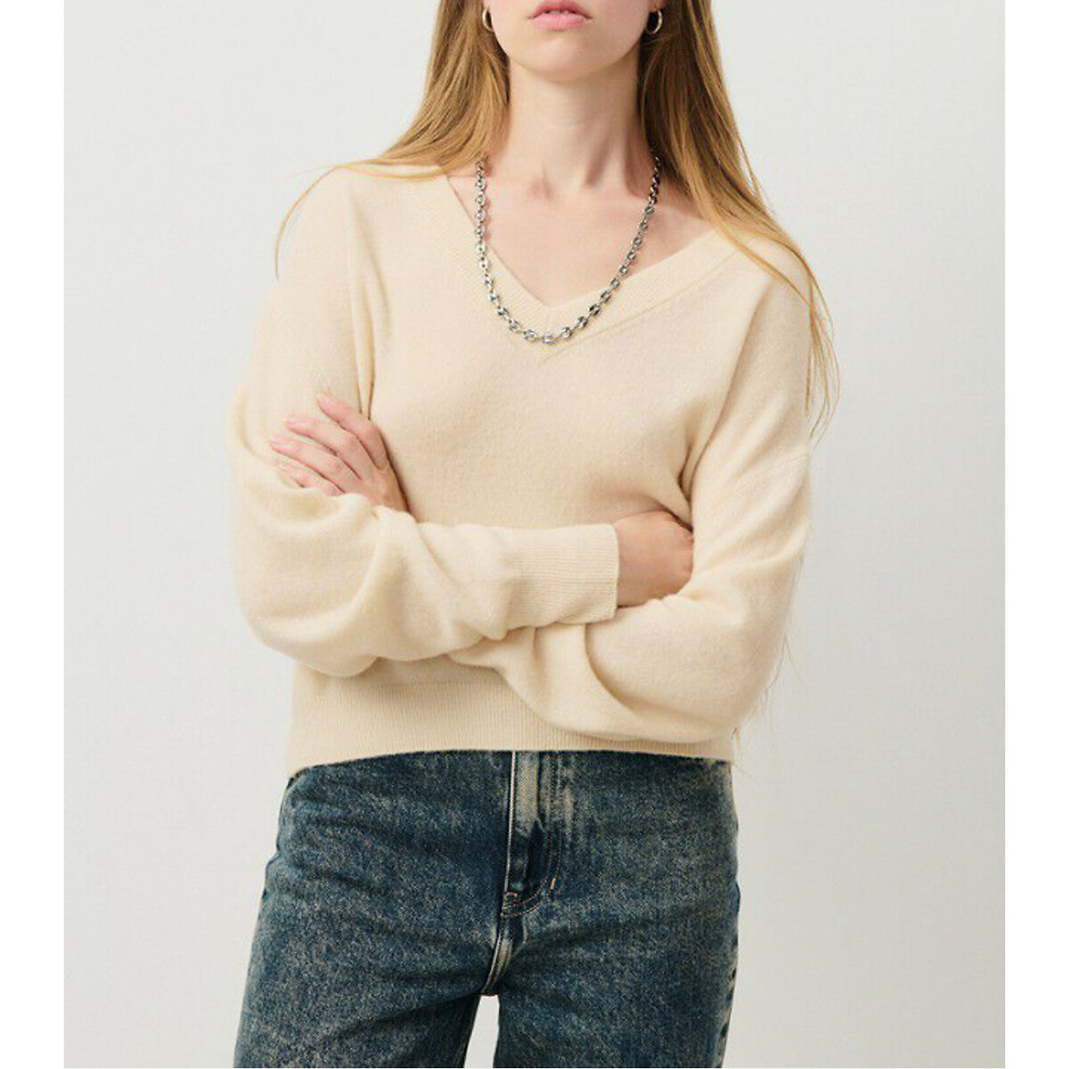 Raxow Wool Mix Jumper with V-Neck
