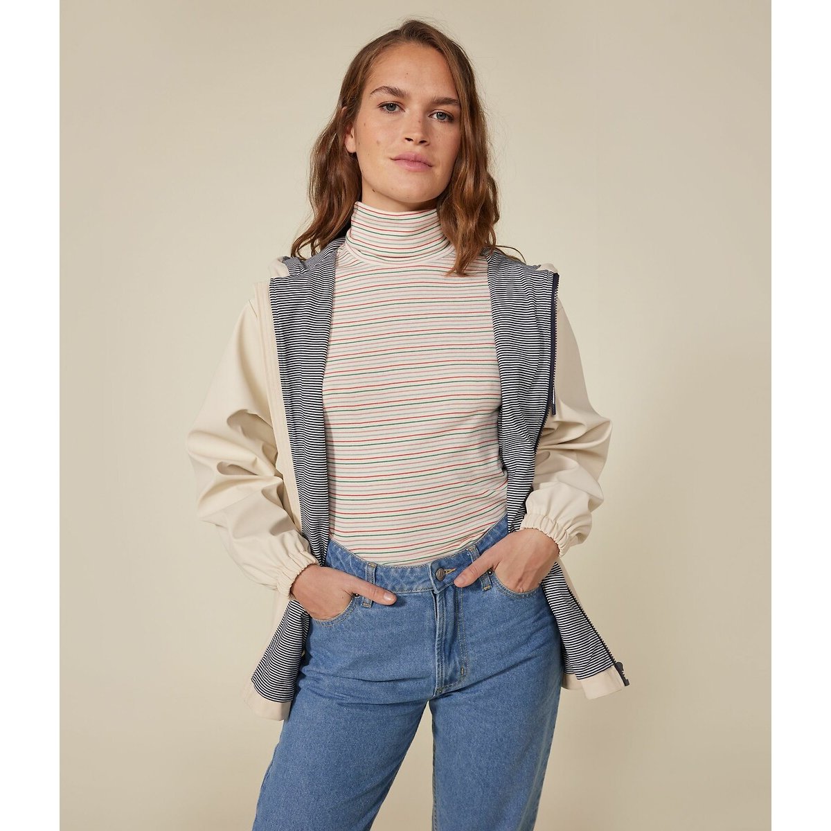 Mid-Length Hooded Raincoat, Mid-Season