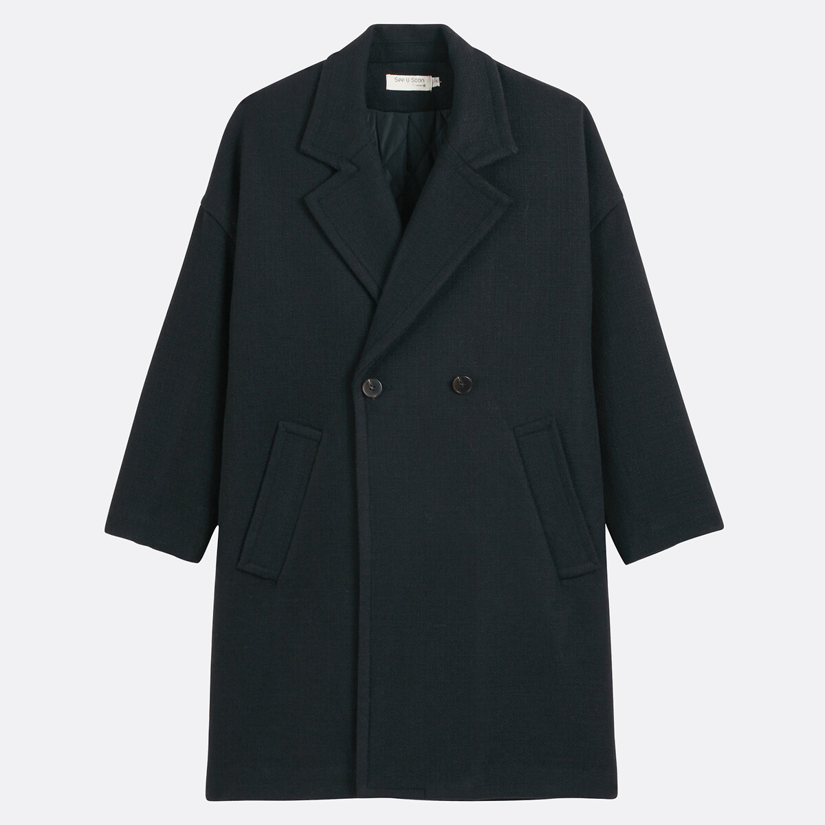 Mid-Length Coat with Tailored Collar