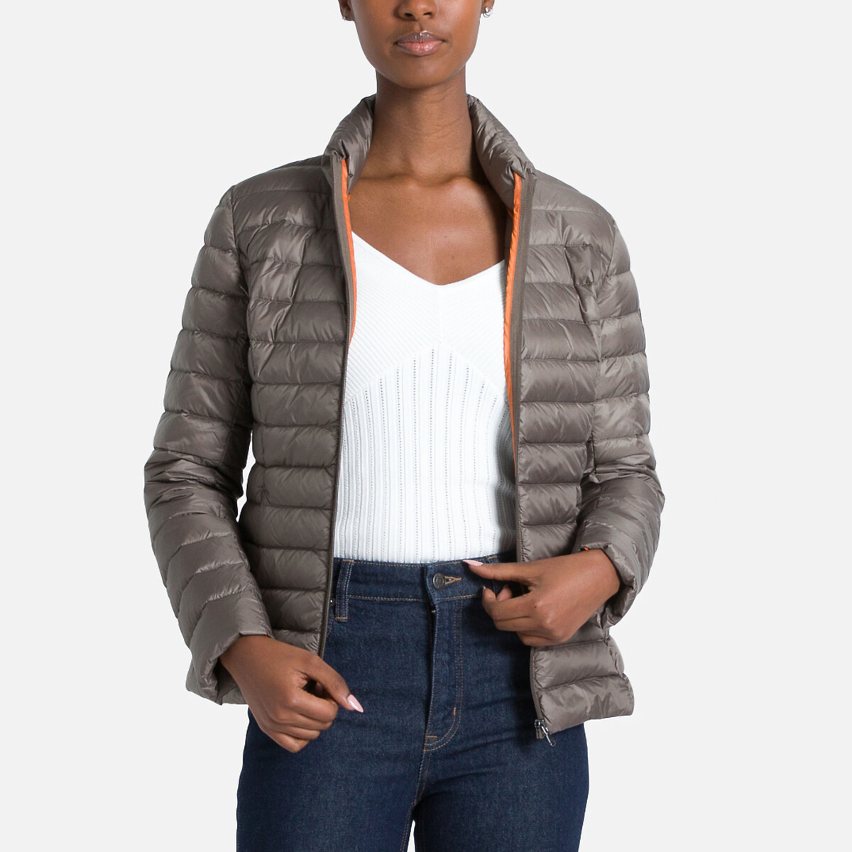 Cha Padded Jacket with High Neck and Zip Fastening