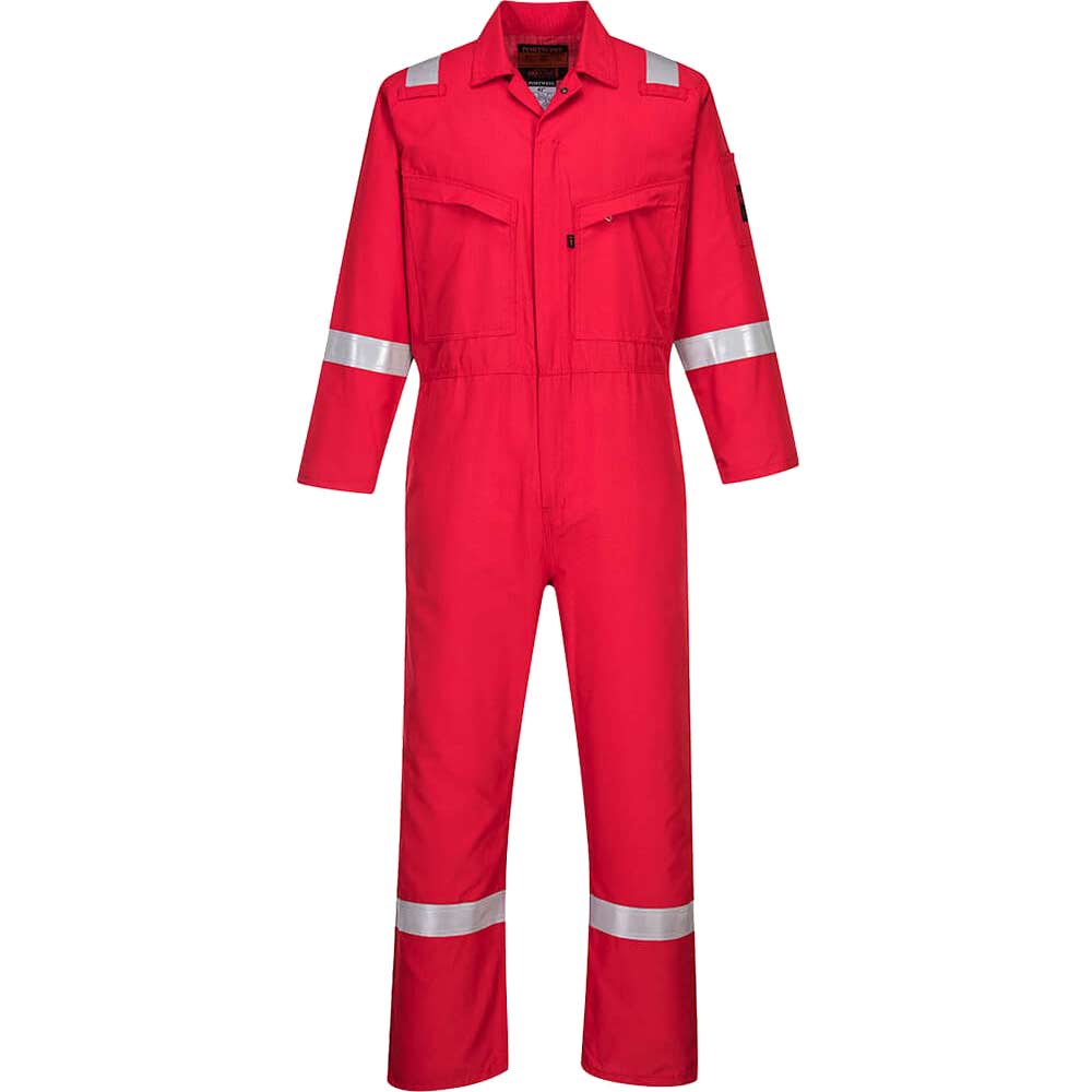 Araflame Silver Flame Resistant Coveralls Red 50" 31"