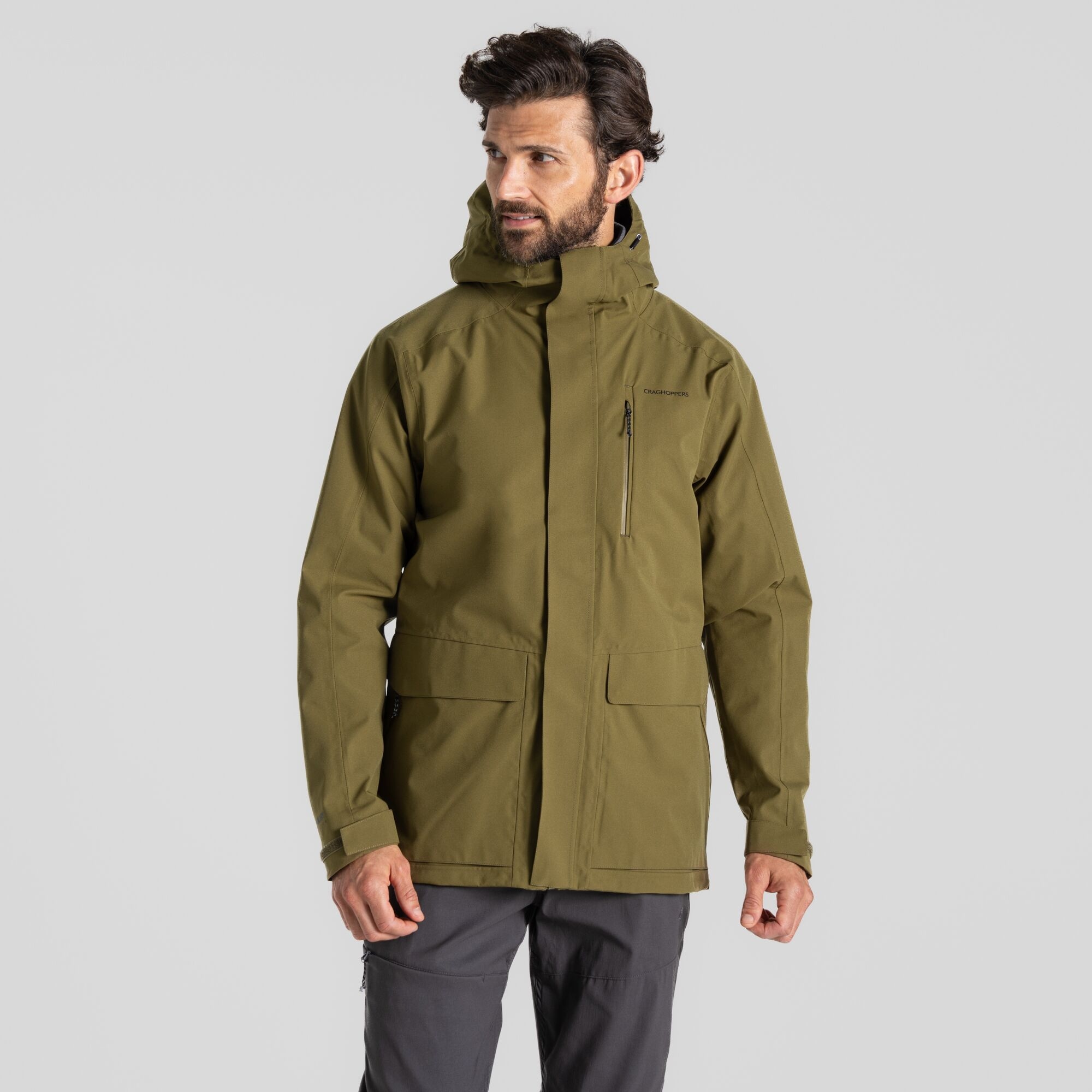 Craghoppers Men's Lorton Stretch Waterproof Jacket Picholine Green