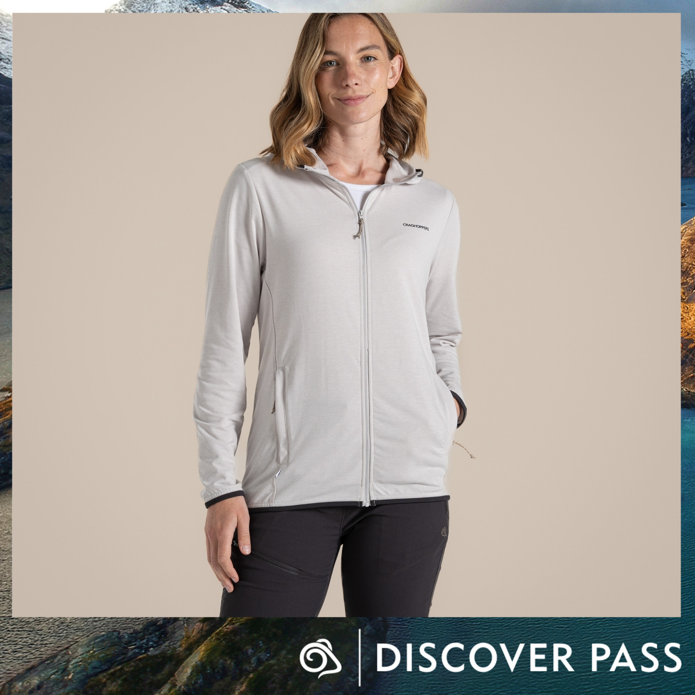 Craghoppers Women's NosiLife Afia Hooded Jacket Light Grey Marl