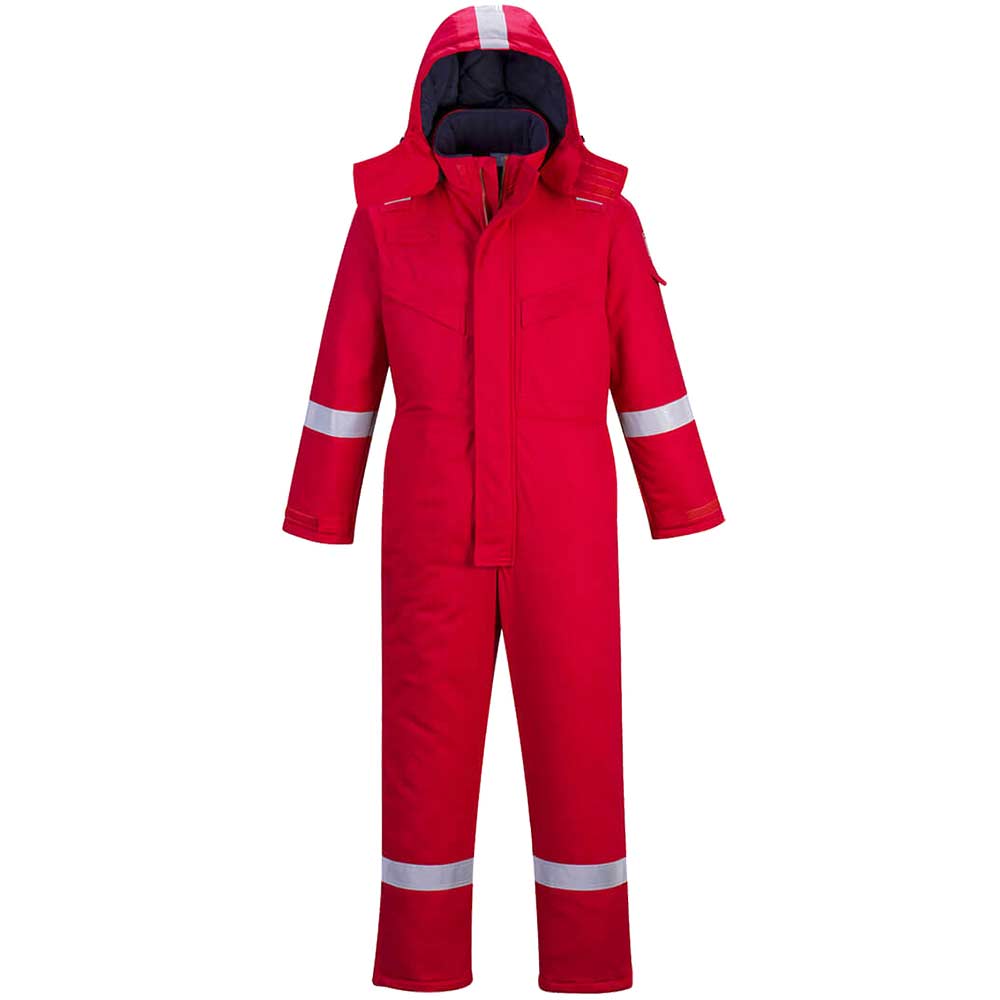 BizFlame Mens Flame Resistant Antistatic Winter Overall Red 2XL 32"