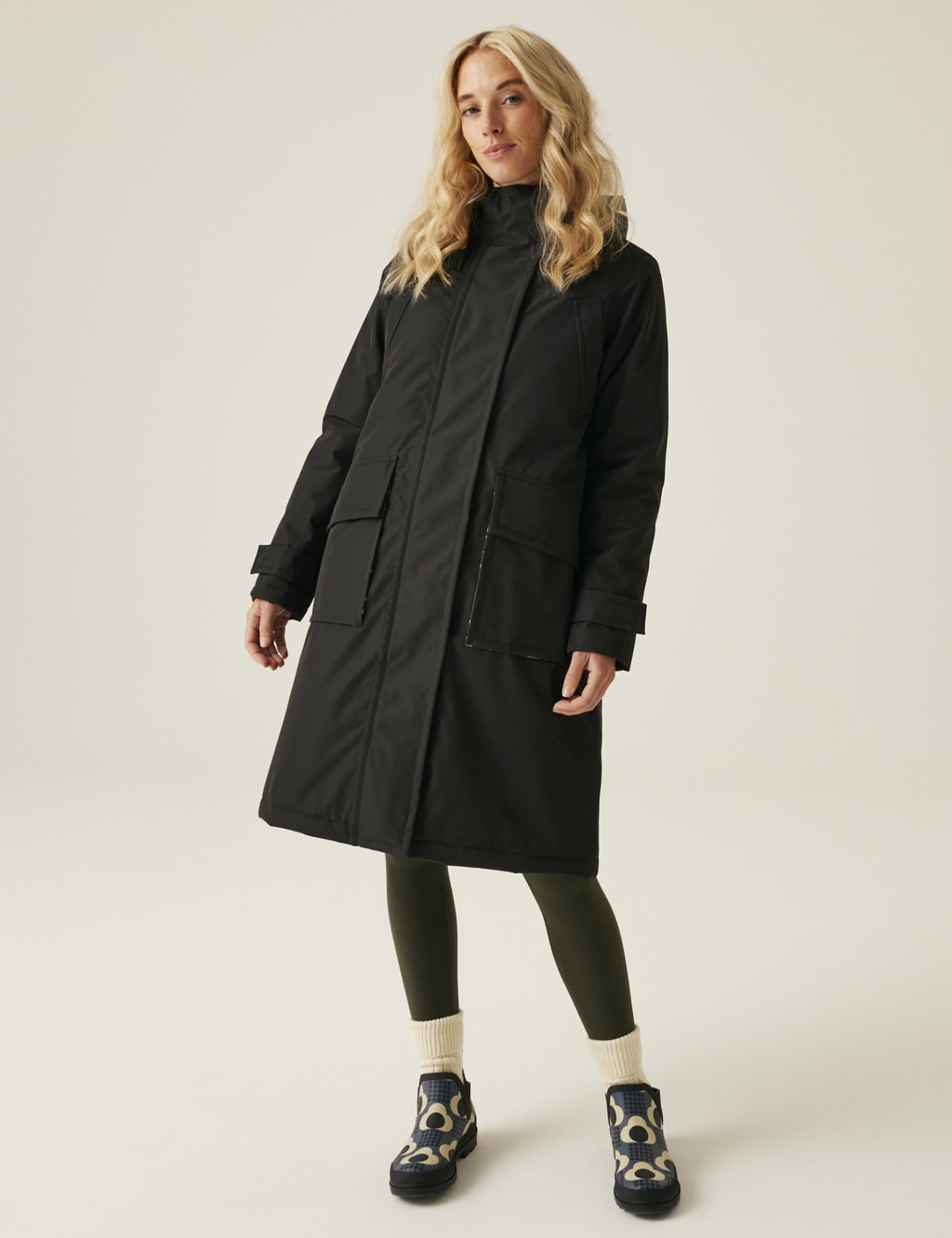 Regatta Female Orla Longer Waterproof - 12 - Black, Khaki,Black,Navy