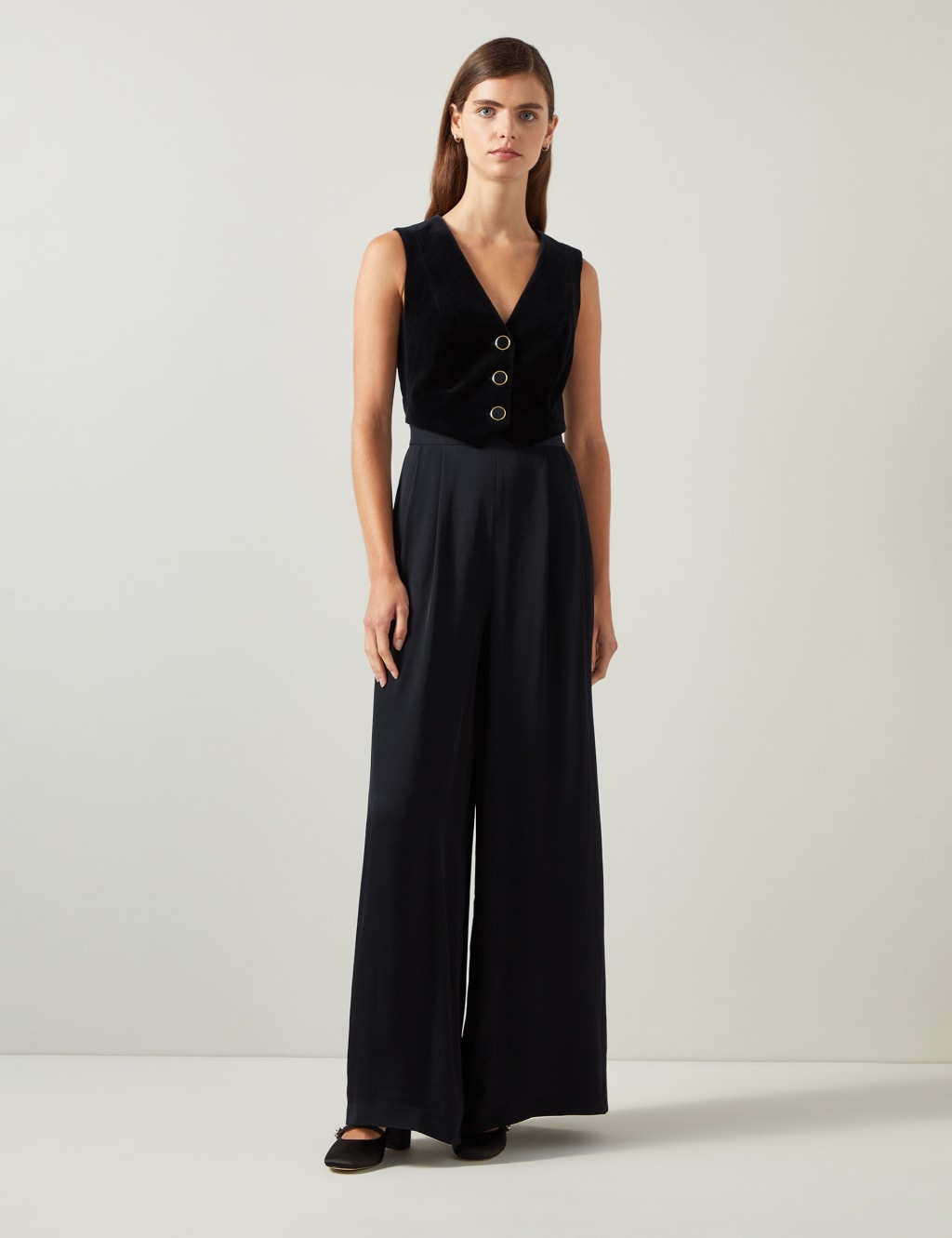 Lk Bennett Female Waistcoat Culotte Sleeveless Jumpsuit - 12PET - Black, Black