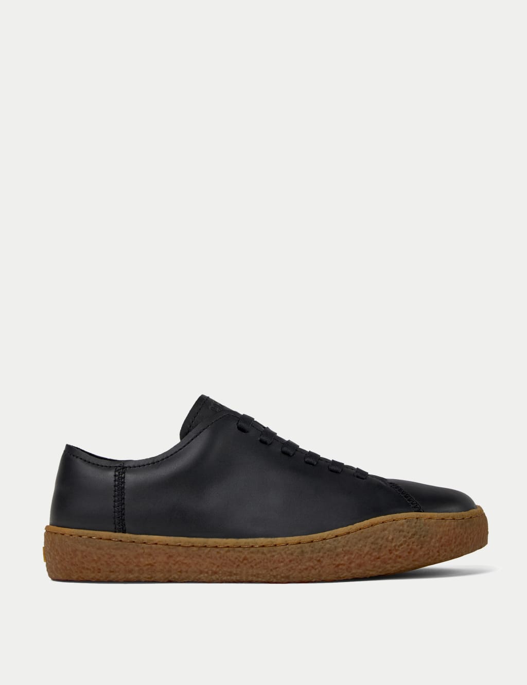 Camper Male Leather Lace Up Trainers - 10 - Black, Black,Dark Green