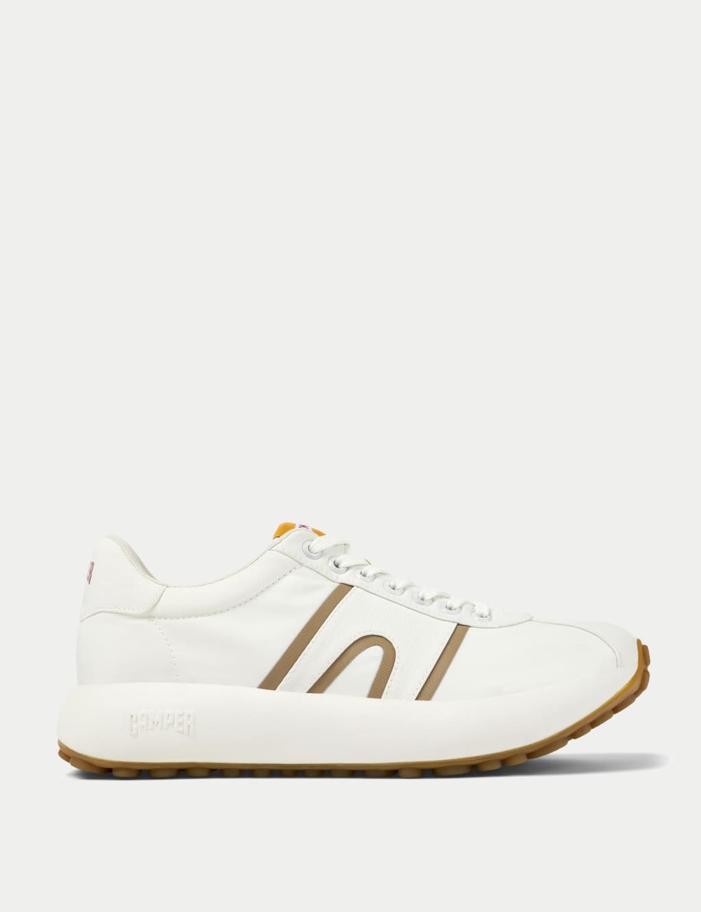 Camper Male Lace Up Trainers - 9 - Soft White, Soft White,Dark Blue