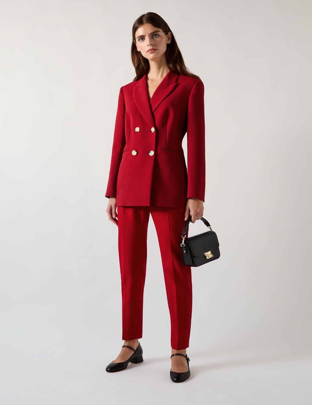 Lk Bennett Female Twill Double Breasted Blazer - 14 - Red, Red