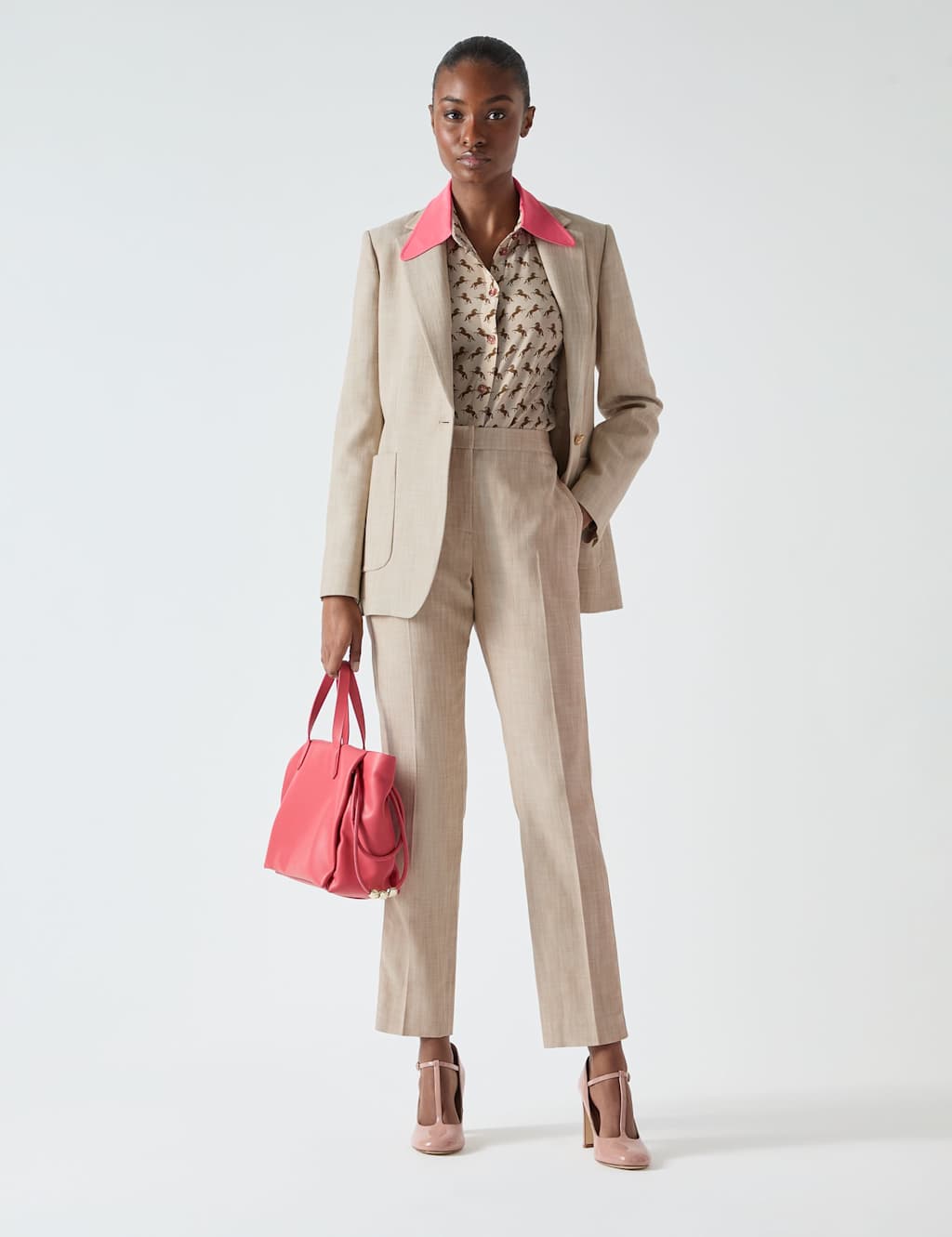 Lk Bennett Female Single Breasted Blazer - 12 - Beige, Beige