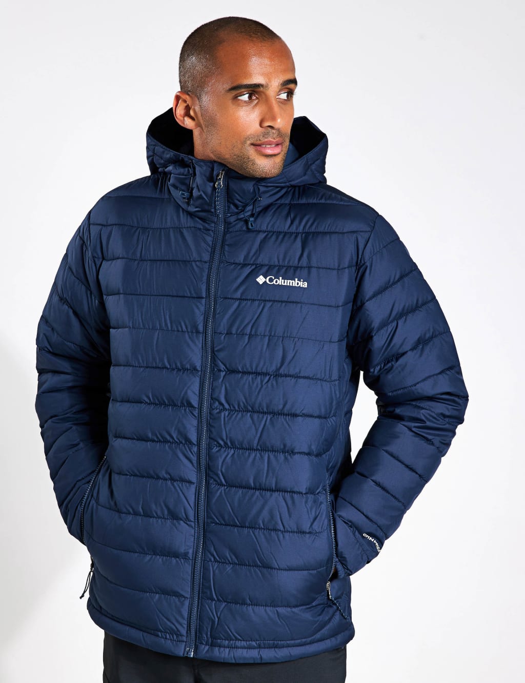 Columbia Male Powder Lite II Hooded Quilted Puffer Jacket - Navy, Navy,Black