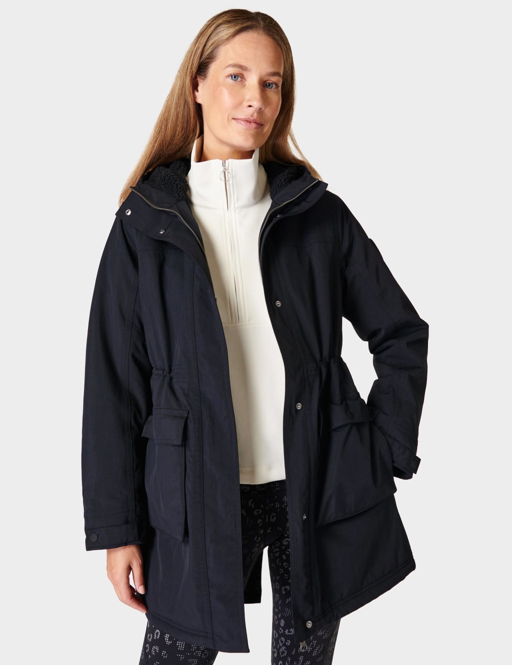 Sweaty Betty Female Winter Stride Waterproof Hooded Parka - M - Black, Black