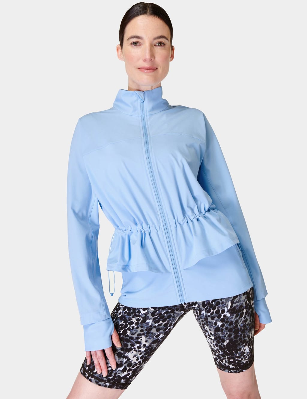 Sweaty Betty Female Fast Lane Running Jacket - Light Blue, Light Blue