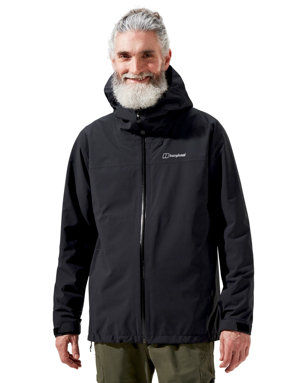 Berghaus Male Arnaby Hooded Waterproof Jacket - L - Black, Black,Green,Orange