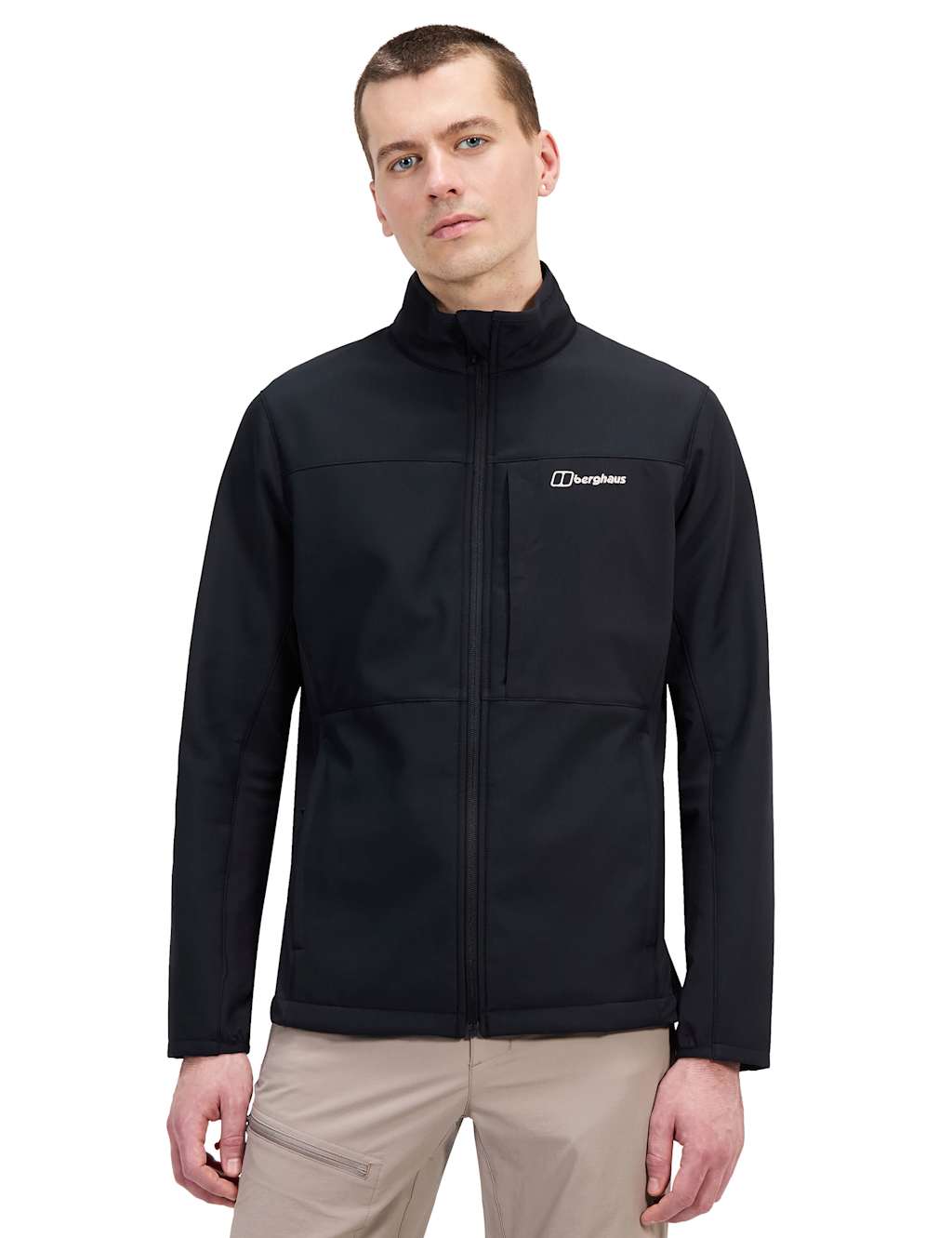 Berghaus Male Ghlas 3.0 Water Resistant Softshell Jacket - Black, Black,Taupe