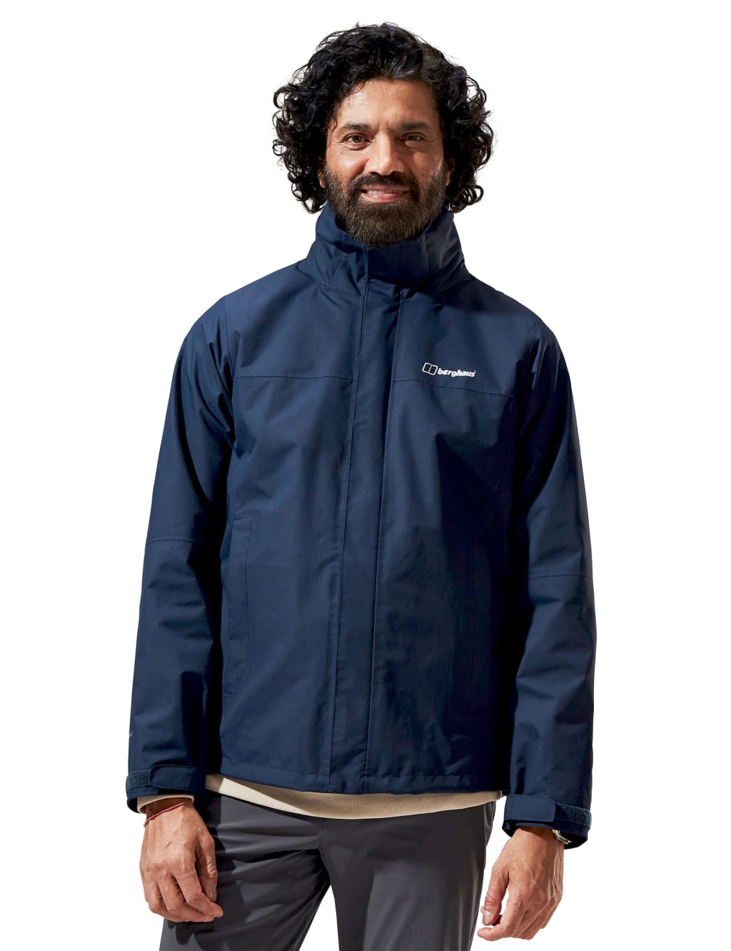 Berghaus Male RG Alpha 2.0 Waterproof Hooded Jacket - M - Navy, Taupe,Navy