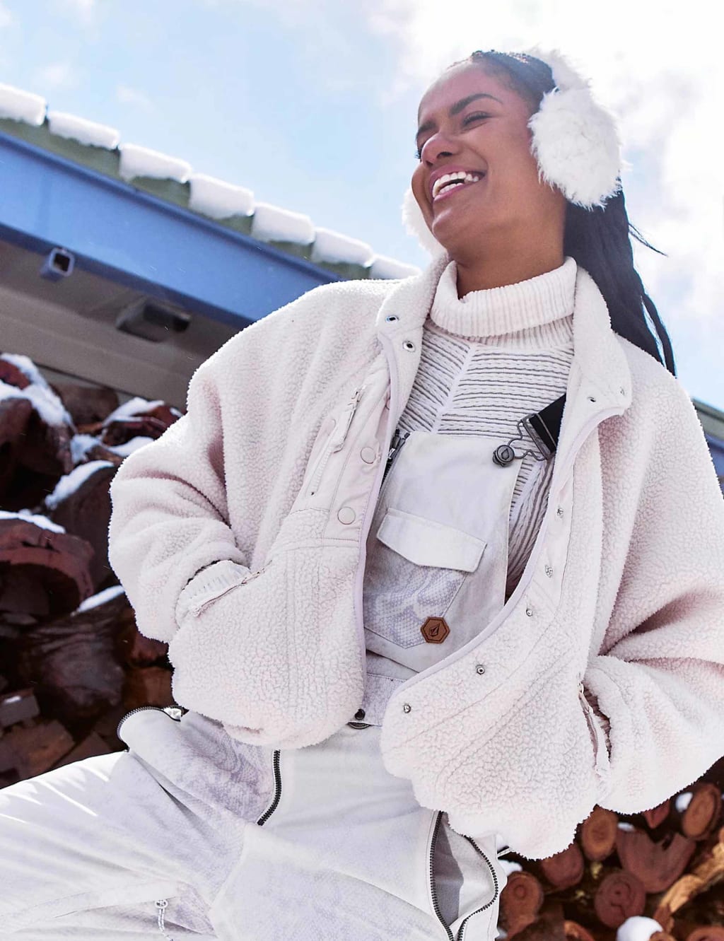 Fp Movement Female Hit The Slopes Fleece Zip Up Jacket - M - White, White,Black
