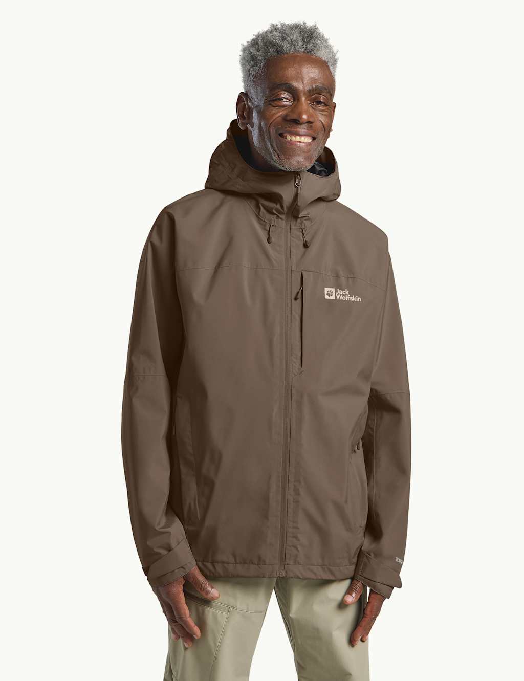 Jack Wolfskin Male Tempest 2 Layer Waterproof Hooded Jacket - Grey, Grey