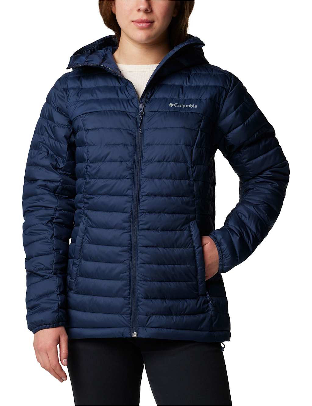 Columbia Female Silver Falls Hooded Sports Jacket - M - Navy, Red,Navy