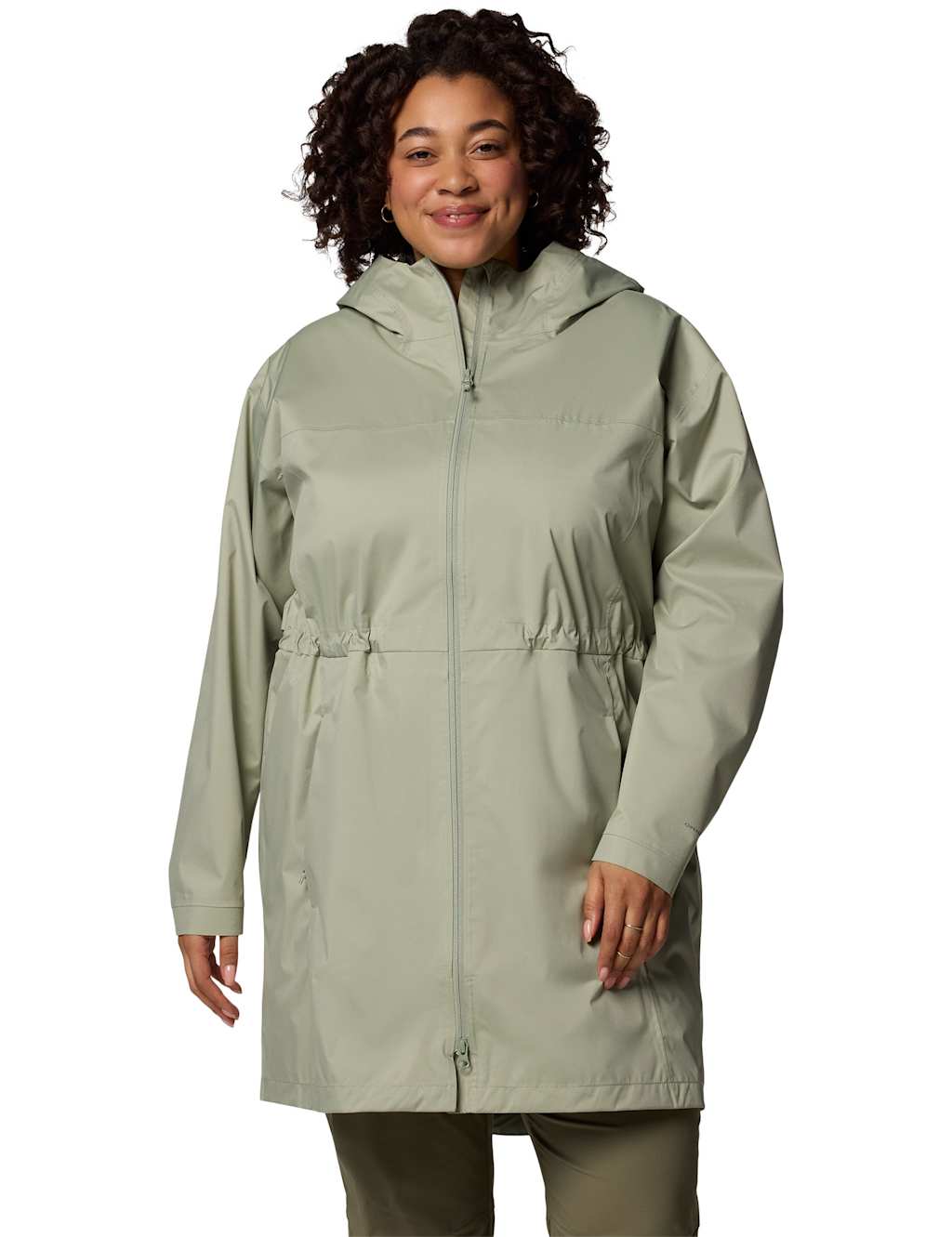 Columbia Female Weekend Adventure Raincoat - M - Green, Black,Green