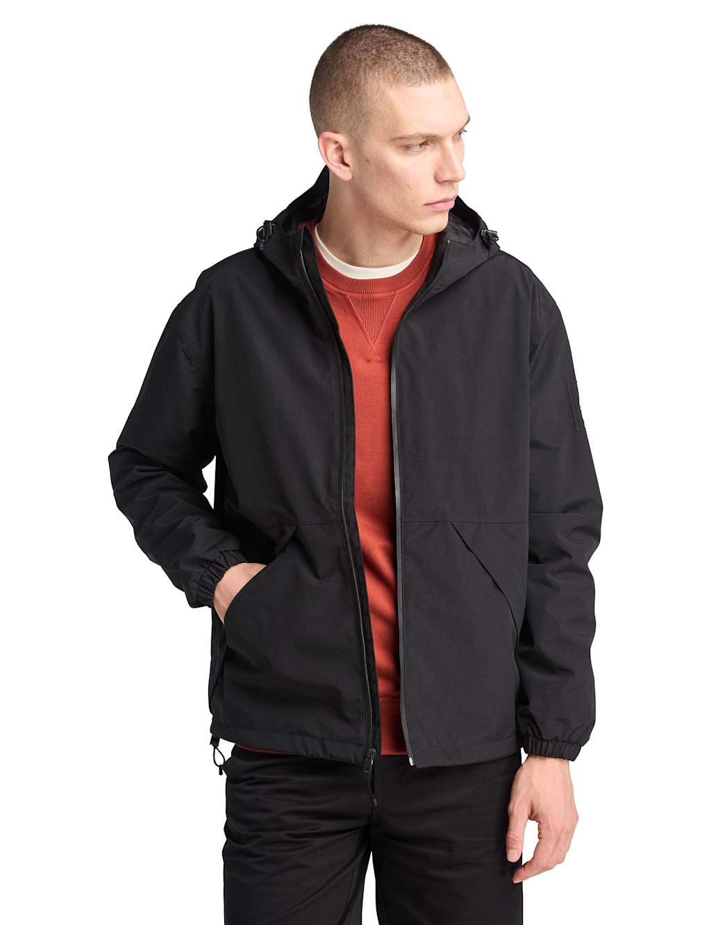 Timberland Male Winnick Waterproof Hooded Sports Jacket - L - Black, Black