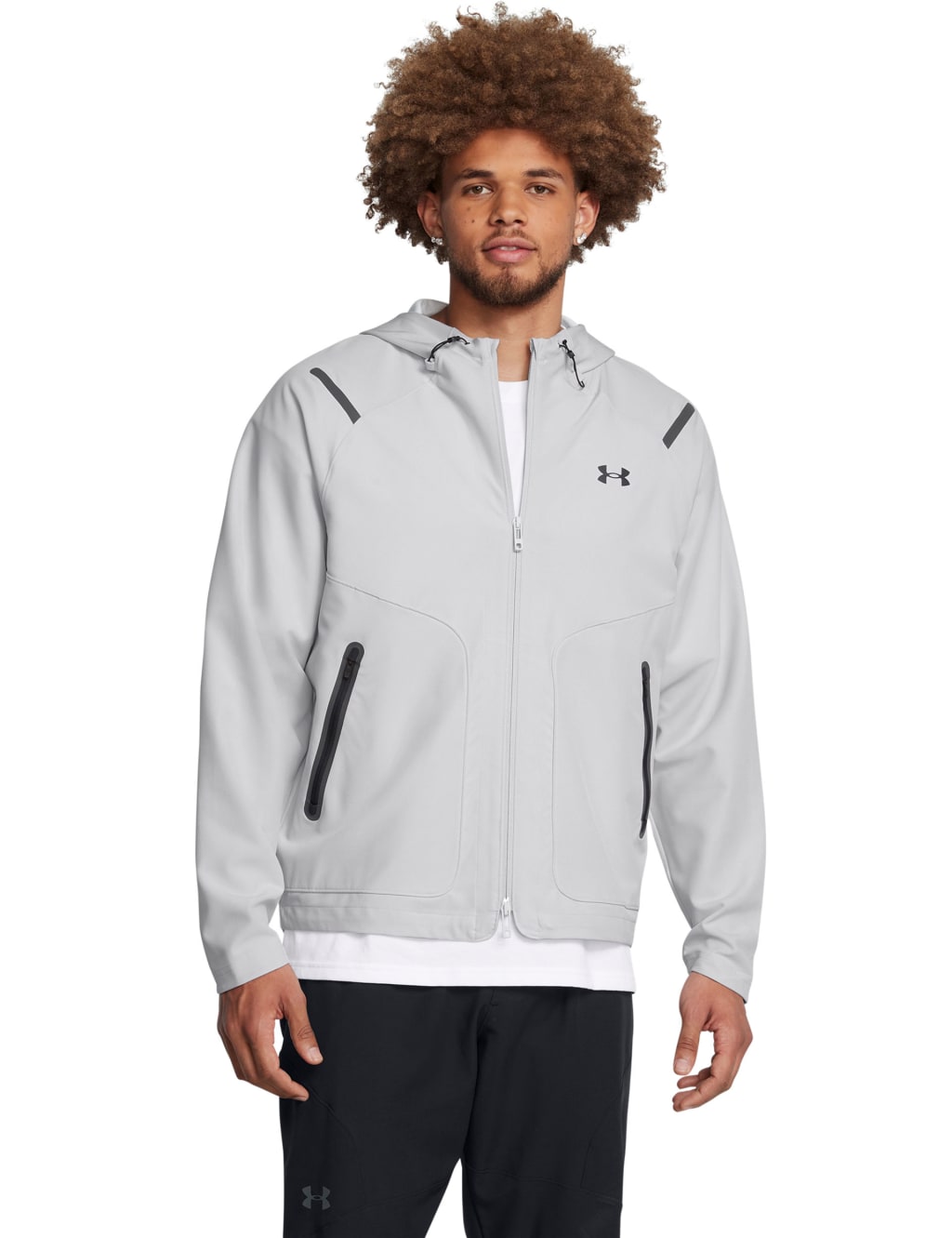 Under Armour Male Unstoppable Sports Jacket - Light Grey, Black,Light Grey