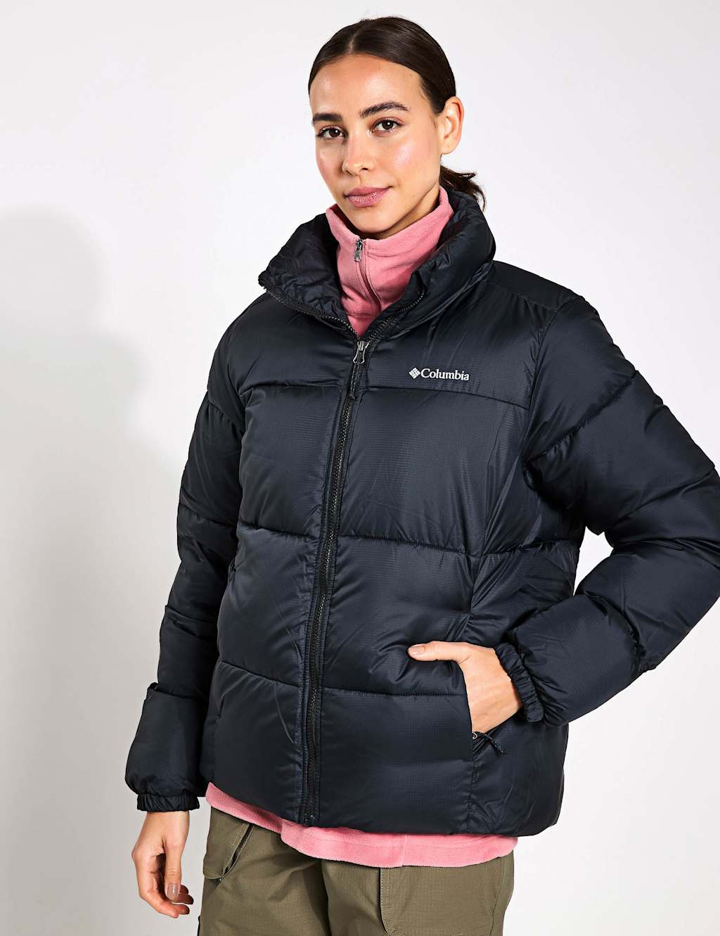 Columbia Female Puffect II Full Zip Puffer Jacket - M - Black, Jade,Black