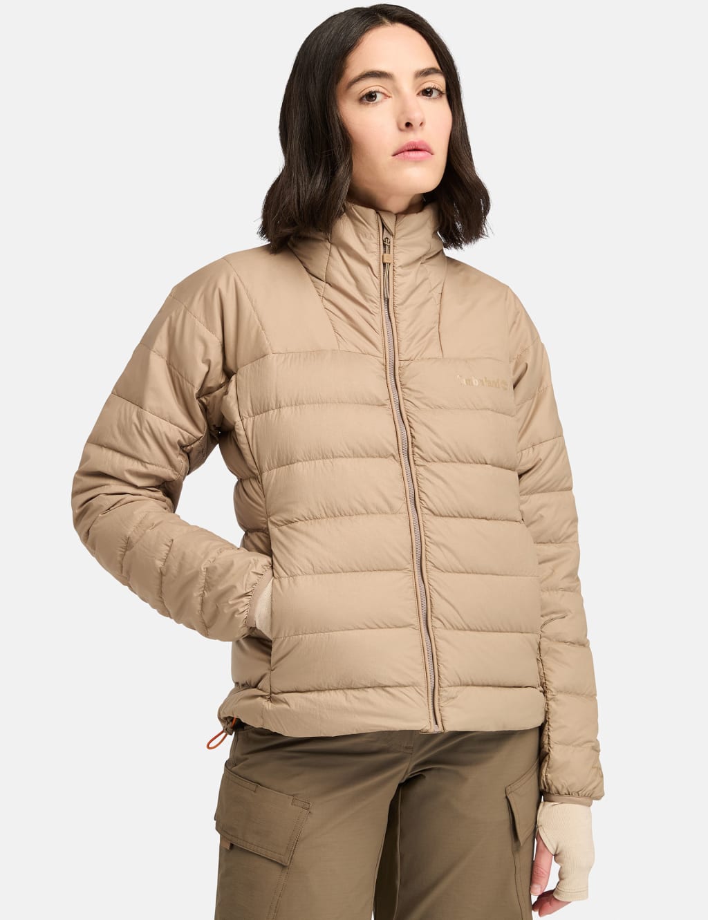 Timberland Female Lightweight Puffer Jacket - M - Oatmeal, Oatmeal