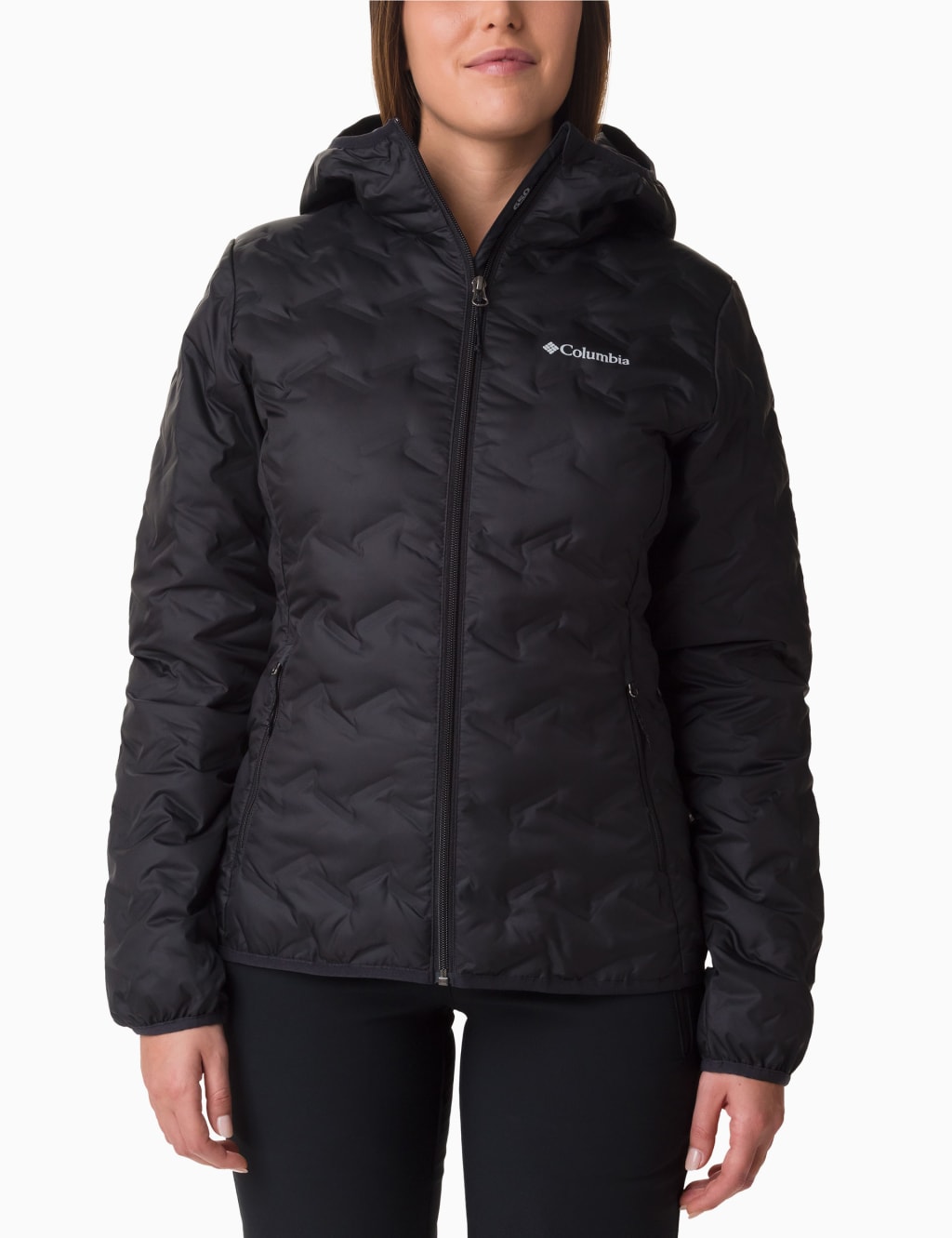 Columbia Female Delta Ridge Down Hooded Puffer Jacket - M - Black, Black