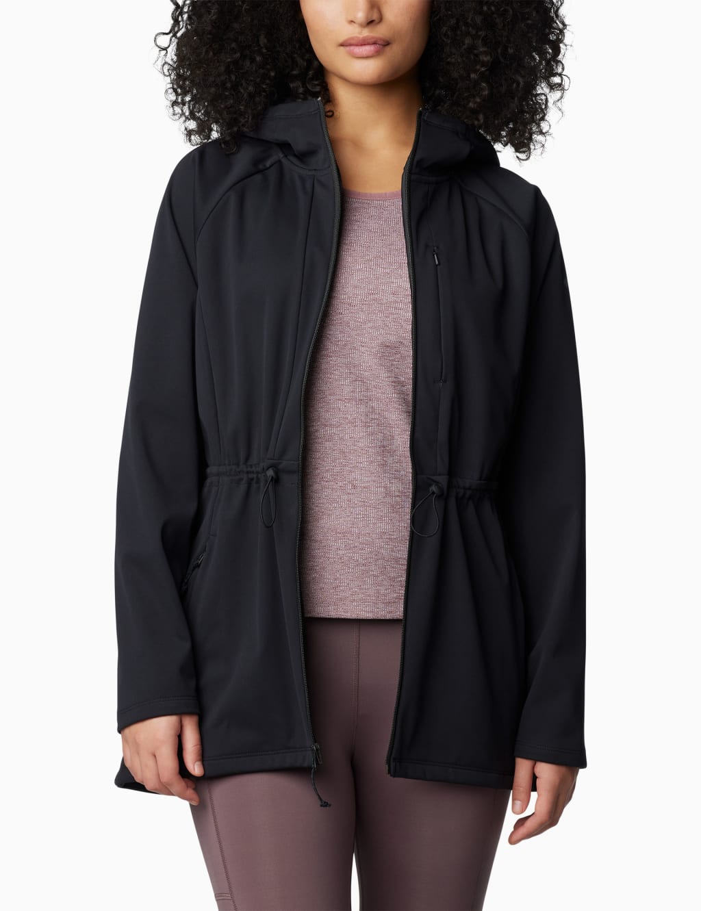Columbia Female Flora Park II Hooded Water Repellent Jacket - M - Black, Black