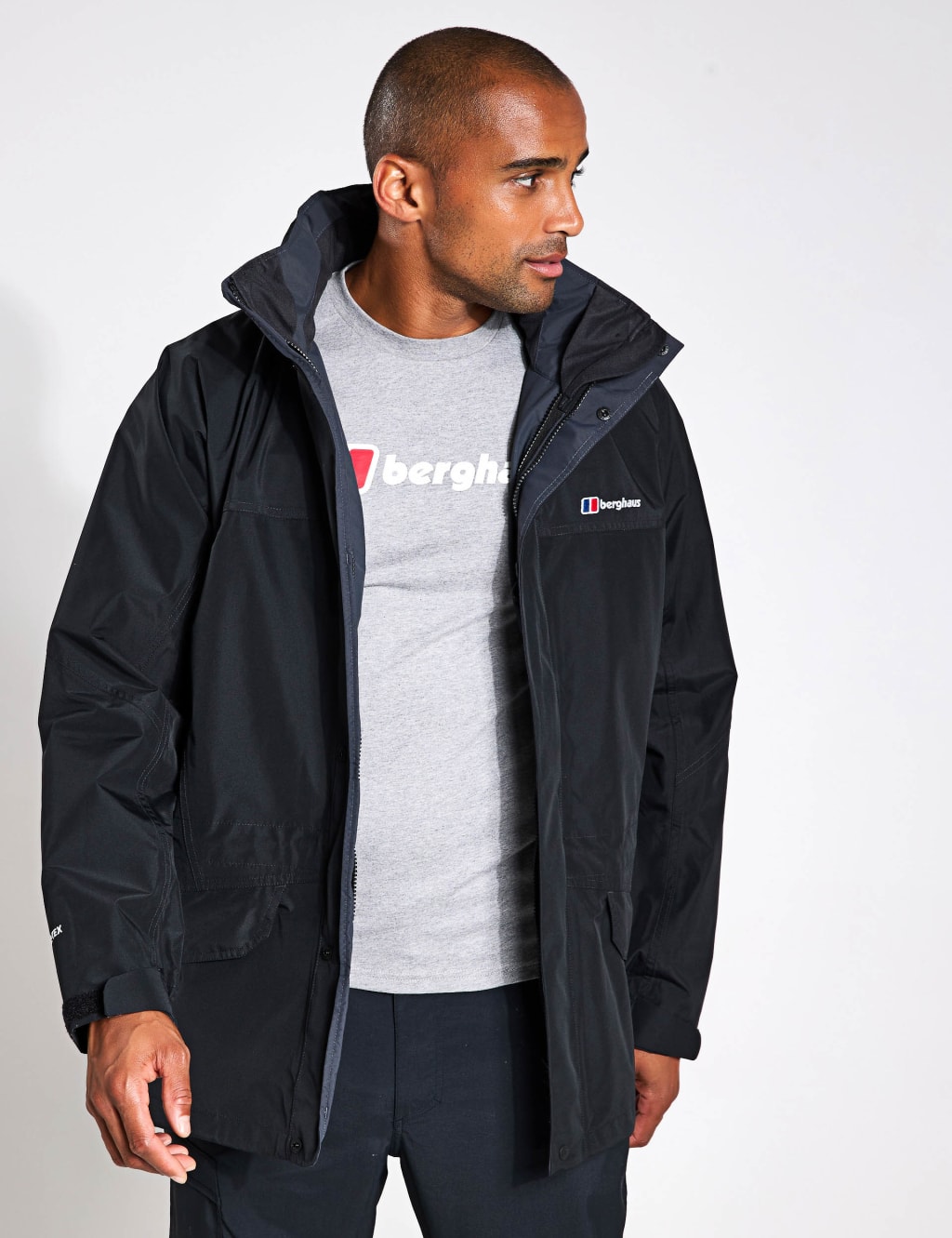 Berghaus Male Cornice Waterproof Anorak - L - Black, Black