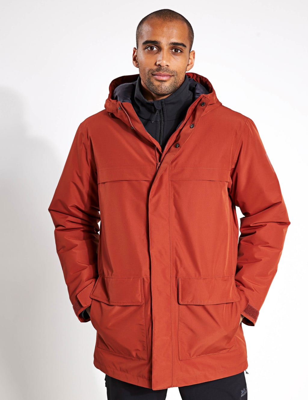Jack Wolfskin Male Winterlager Waterproof Hooded Parka Jacket - XL - Dark Orange, Dark Orange