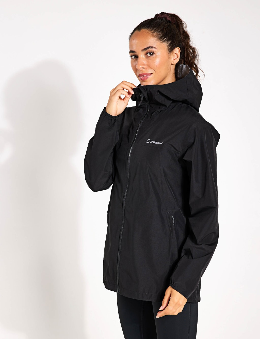 Berghaus Female Deluge Pro 3.0 Waterproof Hooded Raincoat - 12 - Black, Black,Taupe,Purple,Light Green