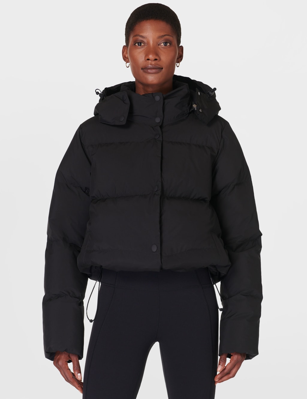 Sweaty Betty Female Nimbus Hooded Short Puffer Jacket - L - Black, Black