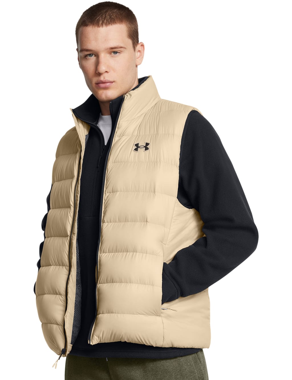 Under Armour Male Legend Down Quilted Water Repellent Gilet - M - Taupe, Taupe
