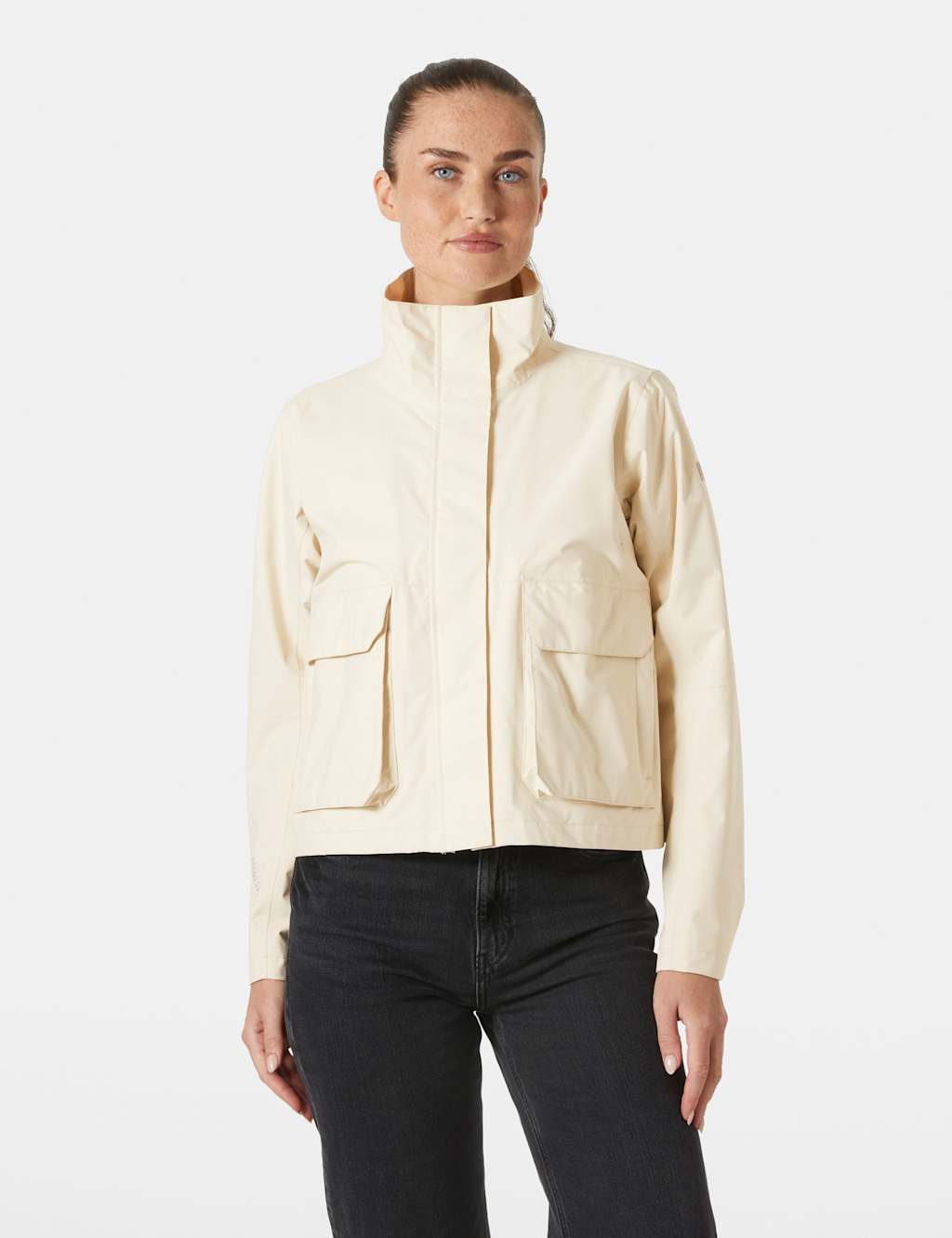 Helly Hansen Female Escape Waterproof Short Utility Jacket - M - Cream, Black,Green,Cream