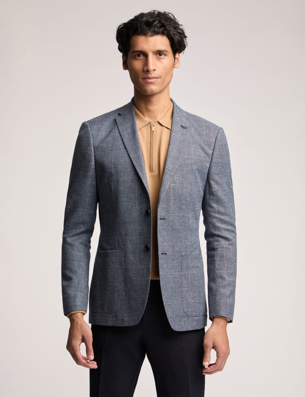 Ted Baker Male Slim Fit Check Suit Jacket - 40REG - Navy Mix, Navy Mix